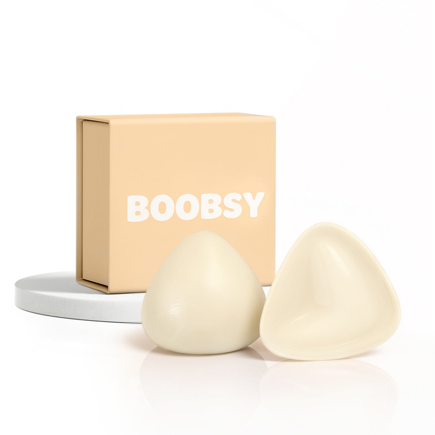 Boobsy Sticky Bra Inserts - instant invisible lift, 2 size boost, washable and reusable